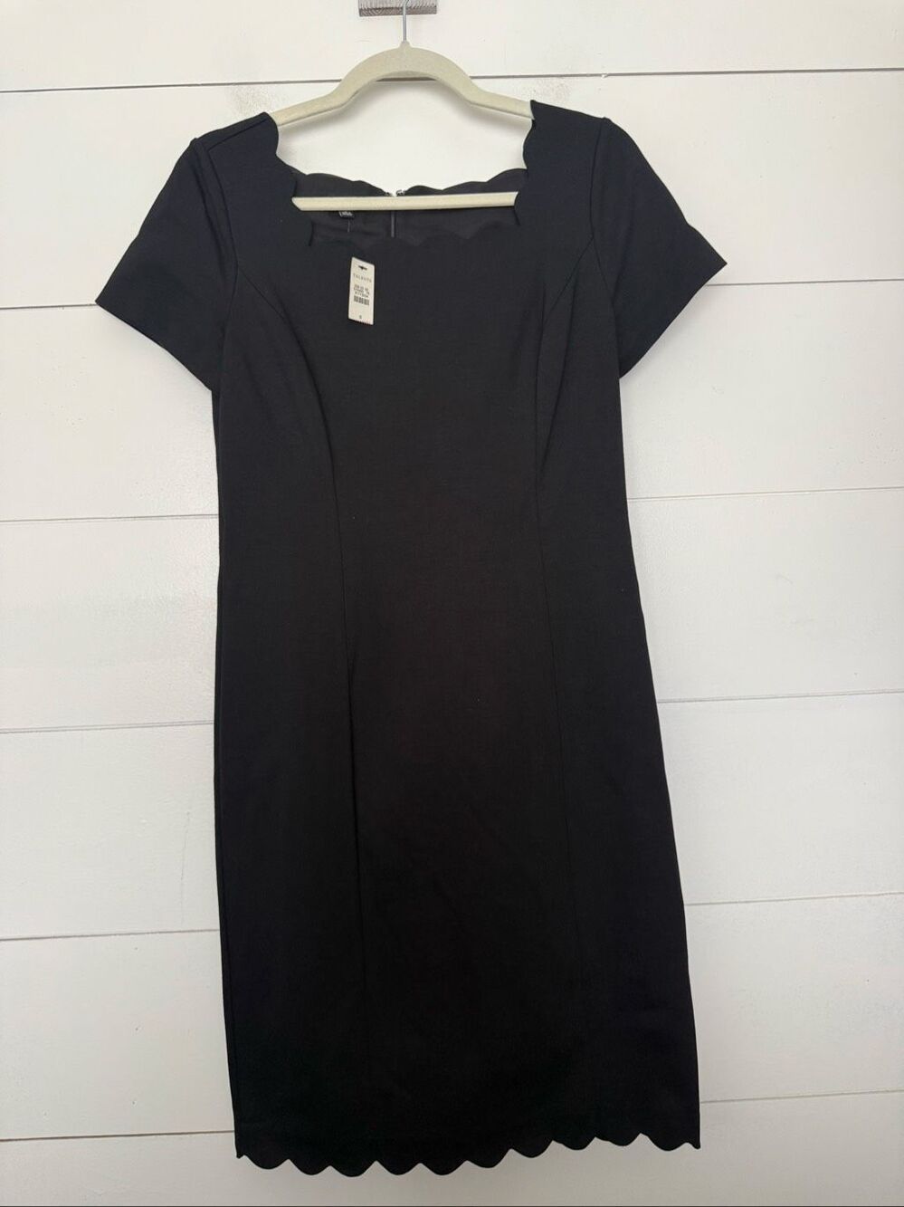 Talbots Women’s 6 Black Scallop Career Dress Office Core New